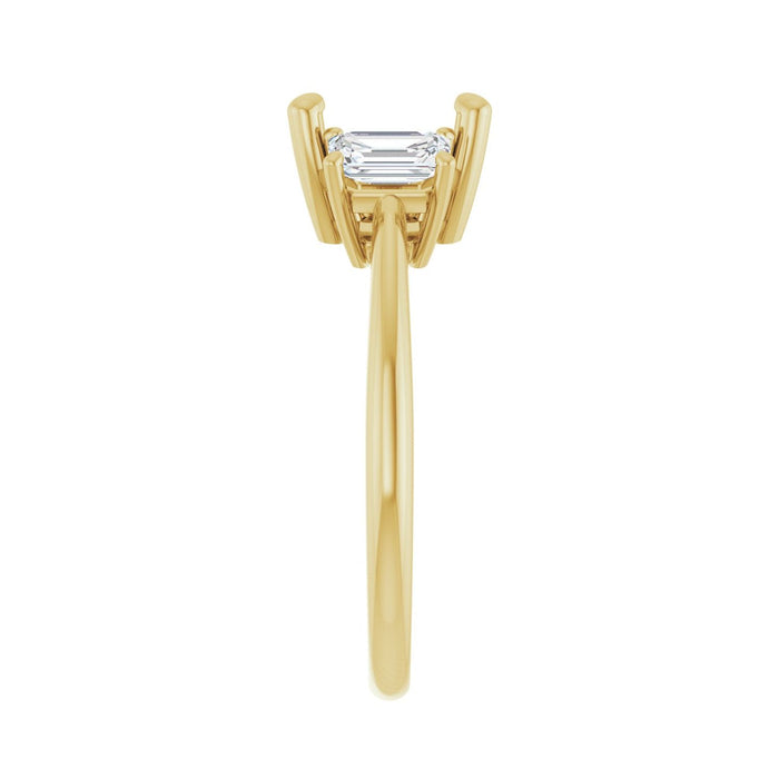 14K Yellow Gold 8x8 mm Cushion 3/4 CTW Lab-Grown Semi-Set Engagement Ring