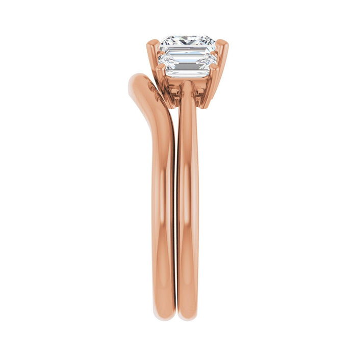 14K Rose Gold 5.5x5.5 mm Square 3/4 CTW Lab-Grown Semi-Set Engagement Ring