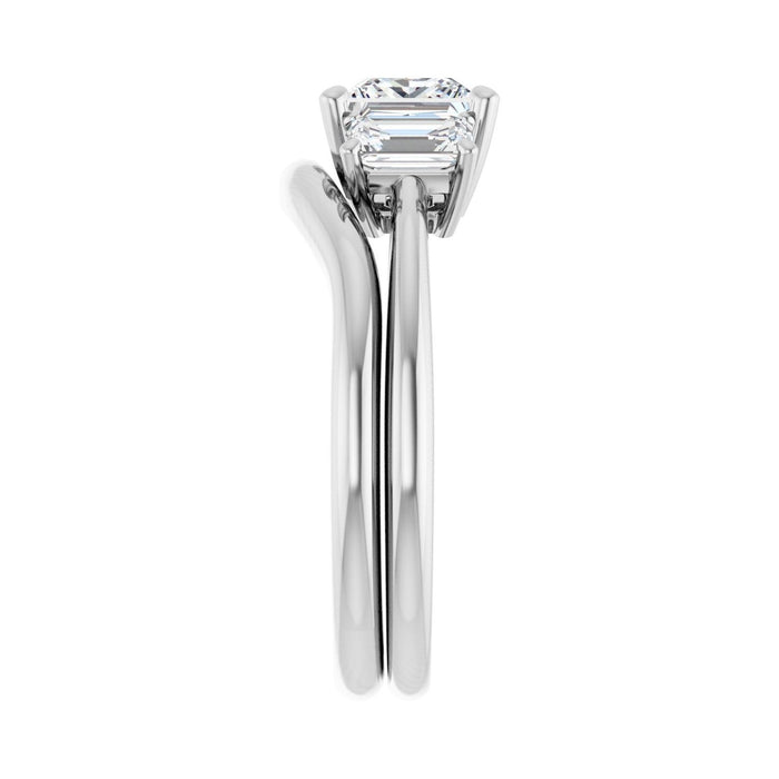 14K White Gold 5.5x5.5 mm Square 3/4 CTW Lab-Grown Semi-Set Engagement Ring