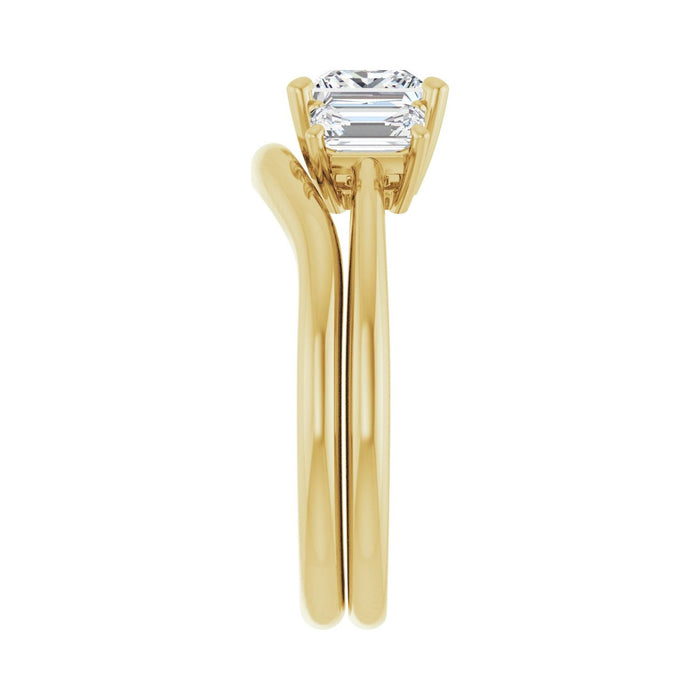 14K Yellow Gold 5.5x5.5 mm Square 3/4 CTW Lab-Grown Semi-Set Engagement Ring