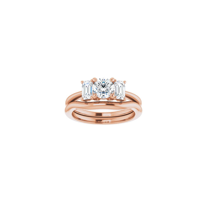 14K Rose Gold 5.5 mm Round 1 1/3 CTW Lab-Grown Semi-Set Engagement Ring