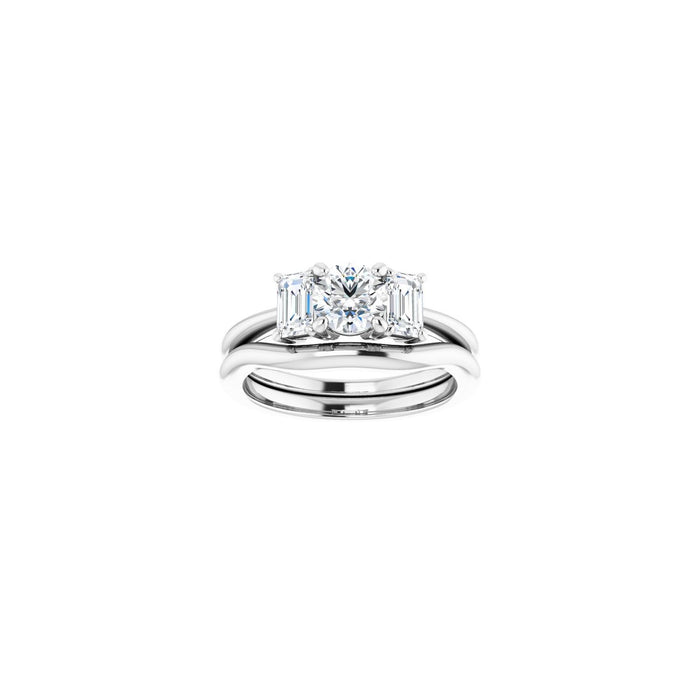 14K White Gold 5.5 mm Round 1 1/3 CTW Lab-Grown Semi-Set Engagement Ring