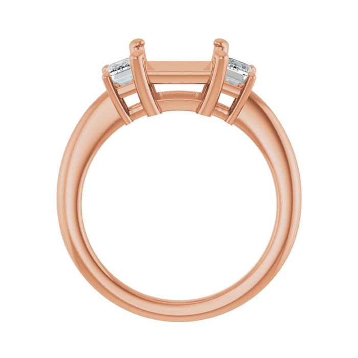 14K Rose Gold 7x7 mm Square 3/4 CTW Lab-Grown Semi-Set Engagement Ring