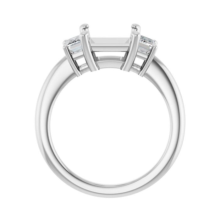14K White Gold 7x7 mm Square 3/4 CTW Lab-Grown Semi-Set Engagement Ring