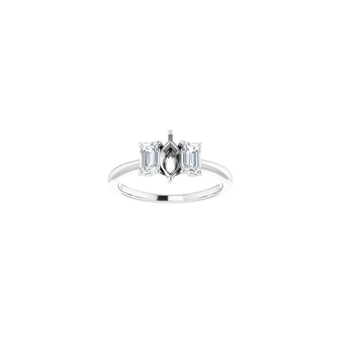 14K White Gold 7x3.5 mm Marquise 3/4 CTW Lab-Grown Semi-Set Engagement Ring