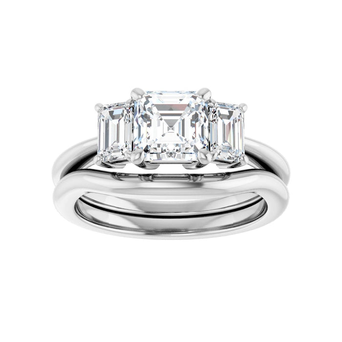 14K White Gold 6x6 mm Asscher 3/4 CTW Lab-Grown Semi-Set Engagement Ring