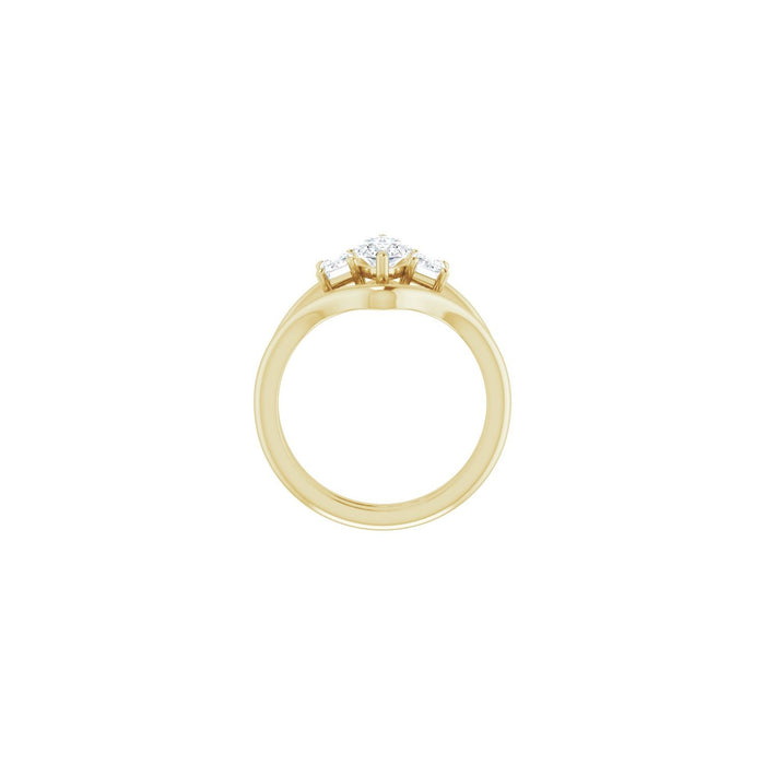 14K Yellow Gold 10x5 mm Marquise 3/4 CTW Lab-Grown Semi-Set Engagement Ring