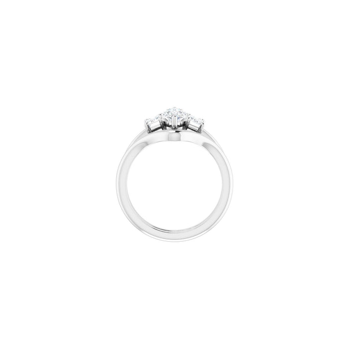 Platinum 10x5 mm Marquise 3/4 CTW Lab-Grown Semi-Set Engagement Ring