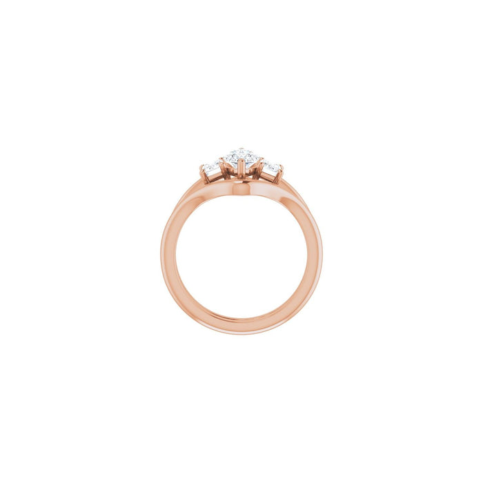 14K Rose Gold 10x5 mm Marquise 3/4 CTW Lab-Grown Semi-Set Engagement Ring