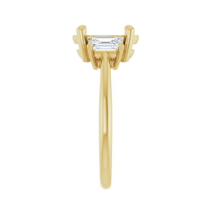14K Yellow Gold 10x8 mm Oval 3/4 CTW Lab-Grown Semi-Set Engagement Ring