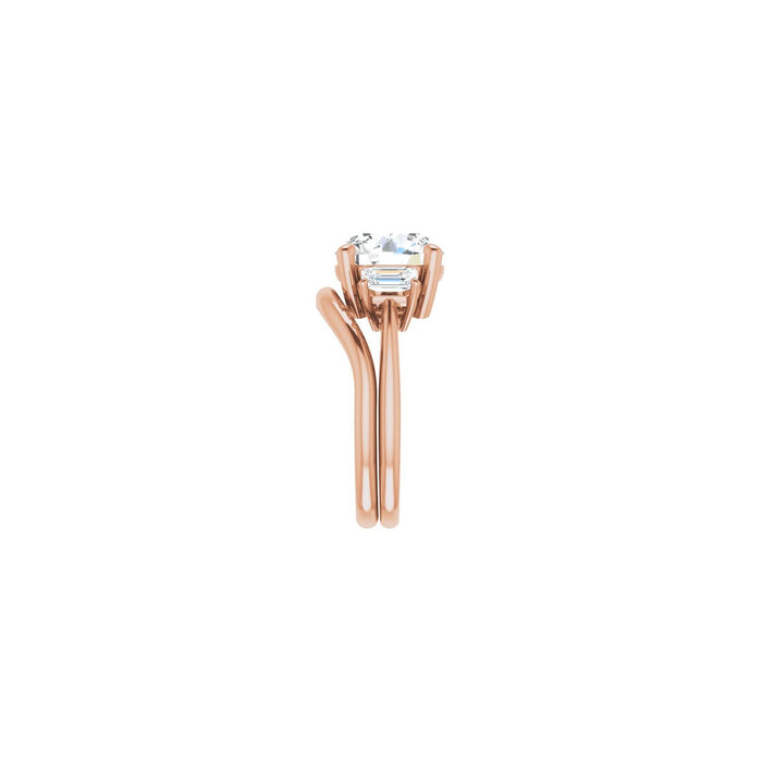 14K Rose Gold 10 mm Round 3/4 CTW Lab-Grown Semi-Set Engagement Ring