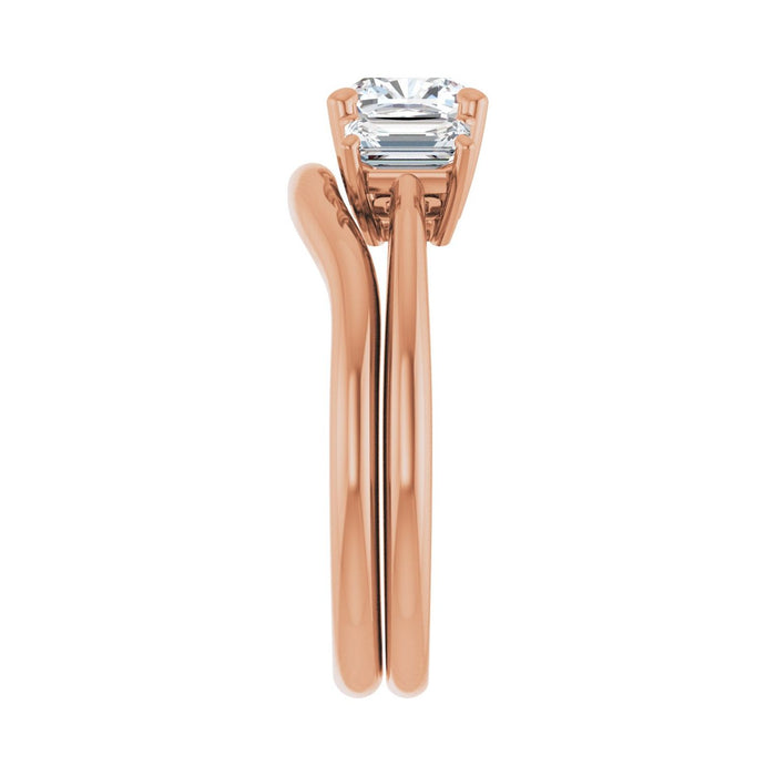 14K Rose Gold 6x6 mm Cushion 3/4 CTW Lab-Grown Semi-Set Engagement Ring