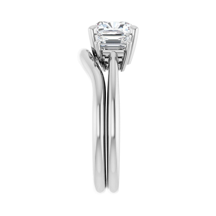 Platinum 7x7 mm Cushion 3/4 CTW Lab-Grown Semi-Set Engagement Ring