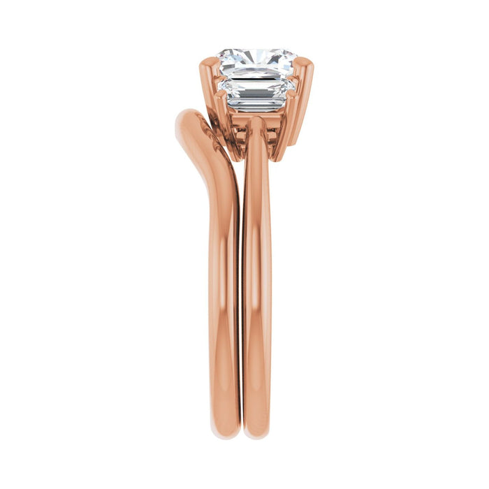 14K Rose Gold 7x7 mm Cushion 3/4 CTW Lab-Grown Semi-Set Engagement Ring