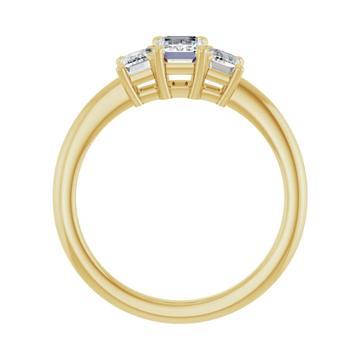 14K Yellow Gold 6.5x4.5 mm Emerald 5/8 CTW Lab-Grown Semi-Set Engagement Ring