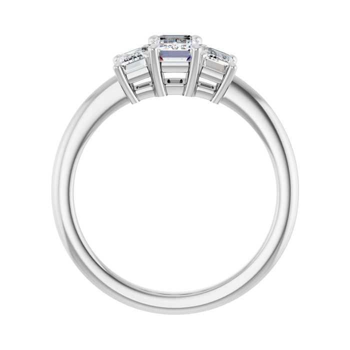 14K White Gold 6.5x4.5 mm Emerald 5/8 CTW Lab-Grown Semi-Set Engagement Ring
