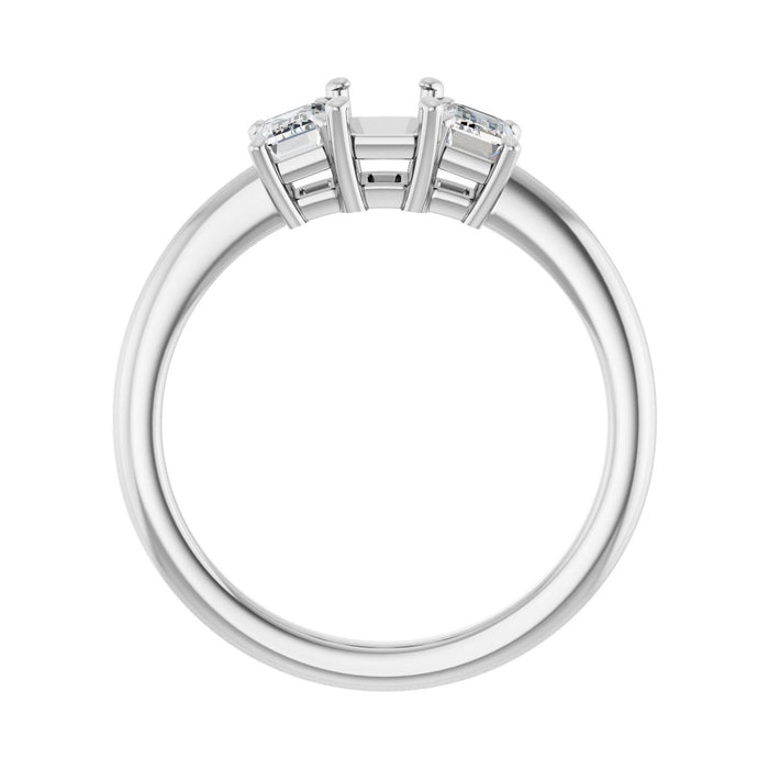14K White Gold 6x4 mm Emerald 3/4 CTW Lab-Grown Semi-Set Engagement Ring