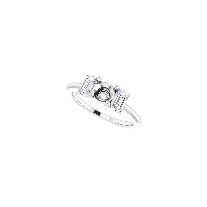 Platinum 5.5 mm Round 1 1/3 CTW Lab-Grown Semi-Set Engagement Ring