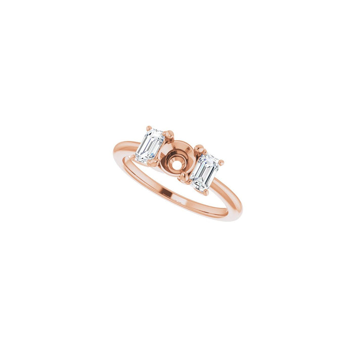 14K Rose Gold 5.5 mm Round 1 1/3 CTW Lab-Grown Semi-Set Engagement Ring