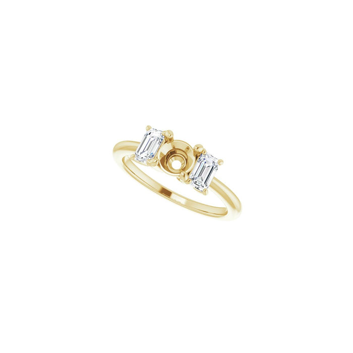 14K Yellow Gold 5.5 mm Round 1 1/3 CTW Lab-Grown Semi-Set Engagement Ring