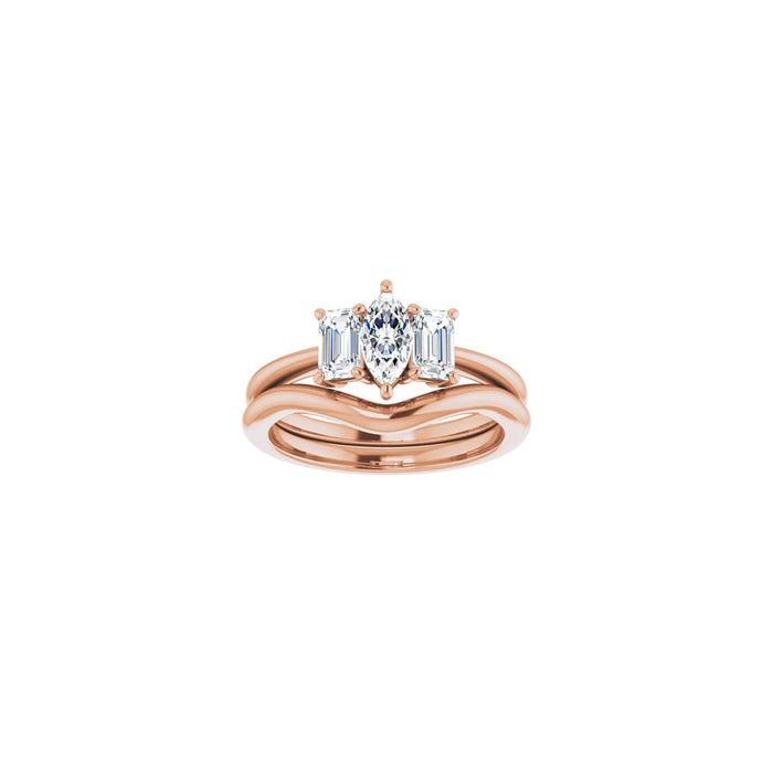 14K Rose Gold 7x3.5 mm Marquise 3/4 CTW Lab-Grown Semi-Set Engagement Ring
