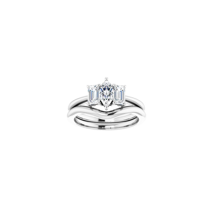 14K White Gold 7x3.5 mm Marquise 3/4 CTW Lab-Grown Semi-Set Engagement Ring