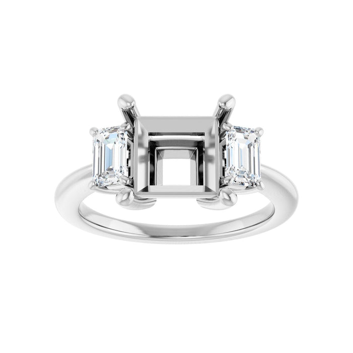 14K White Gold 7.5x75 mm Square 3/4 CTW Lab-Grown Semi-Set Engagement Ring