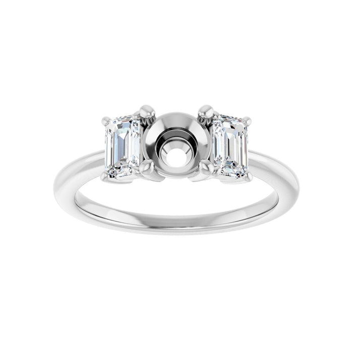 14K White Gold 5.8 mm Round 3/4 CTW Lab-Grown Semi-Set Engagement Ring