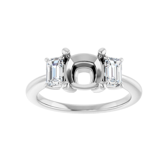 Platinum 7x7 mm Cushion 3/4 CTW Lab-Grown Semi-Set Engagement Ring