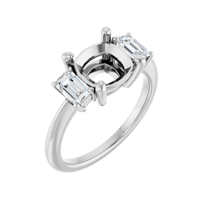 Platinum 8x8 mm Cushion 3/4 CTW Lab-Grown Semi-Set Engagement Ring