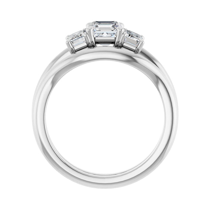 14K White Gold 5x5 mm Asscher 3/4 CTW Lab-Grown Semi-Set Engagement Ring