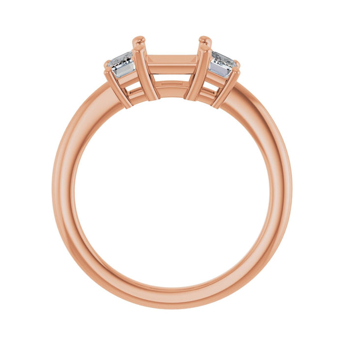 14K Rose Gold 5.5x5.5 mm Square 3/4 CTW Lab-Grown Semi-Set Engagement Ring