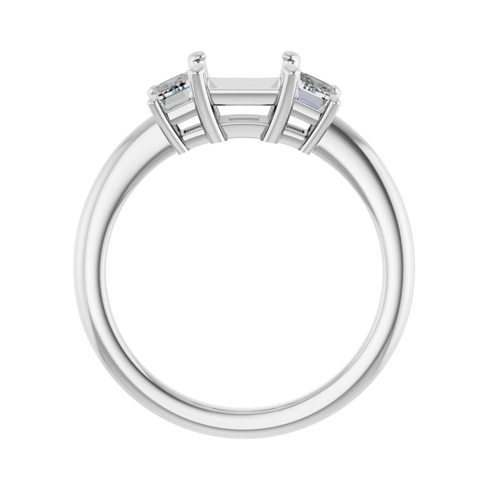 Platinum 5.5x5.5 mm Square 3/4 CTW Lab-Grown Semi-Set Engagement Ring