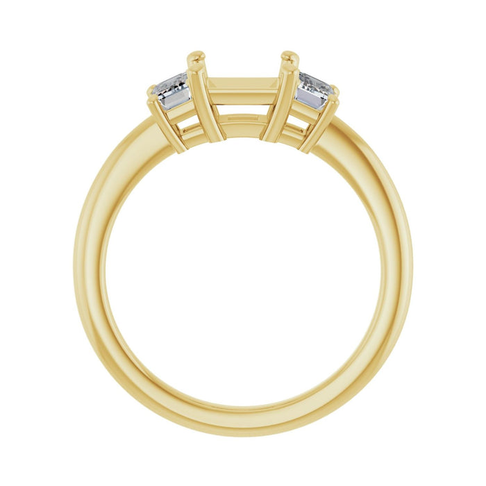 14K Yellow Gold 5.5x5.5 mm Square 3/4 CTW Lab-Grown Semi-Set Engagement Ring