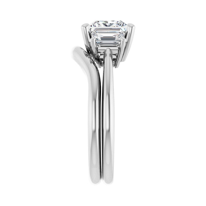 14K White Gold 6.5x6.5 mm Square 3/4 CTW Lab-Grown Semi-Set Engagement Ring