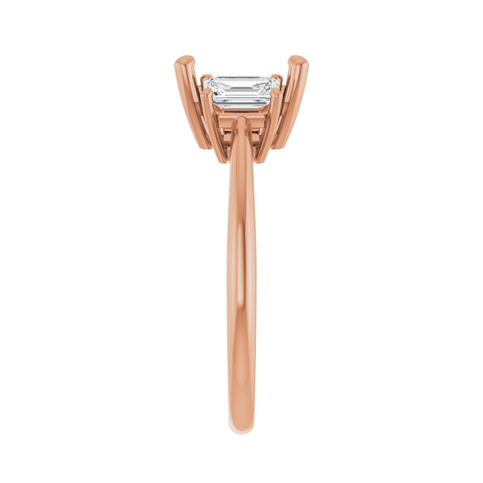 14K Rose Gold 7x7 mm Square 3/4 CTW Lab-Grown Semi-Set Engagement Ring