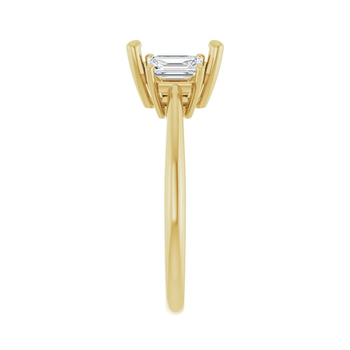 14K Yellow Gold 7x7 mm Square 3/4 CTW Lab-Grown Semi-Set Engagement Ring