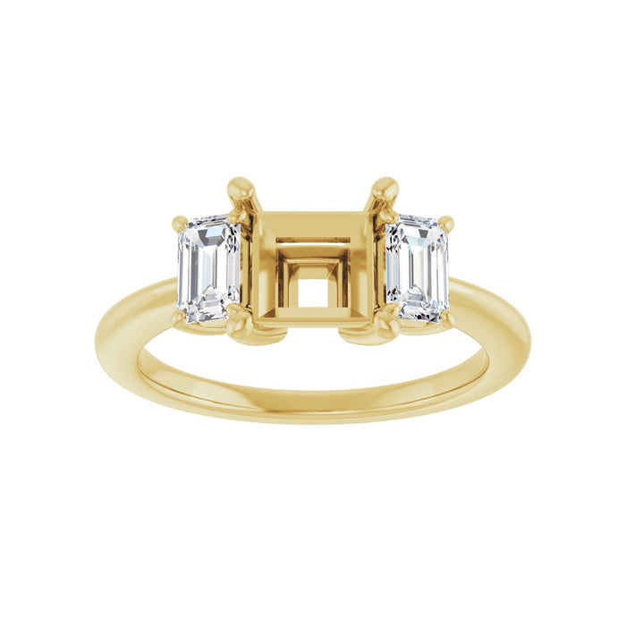 14K Yellow Gold 6x6 mm Square 3/4 CTW Lab-Grown Semi-Set Engagement Ring
