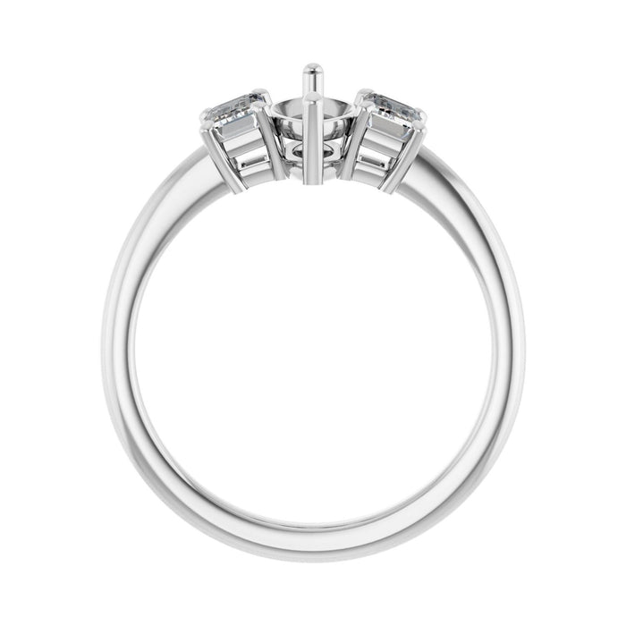 Platinum 10x5 mm Marquise 3/4 CTW Lab-Grown Semi-Set Engagement Ring