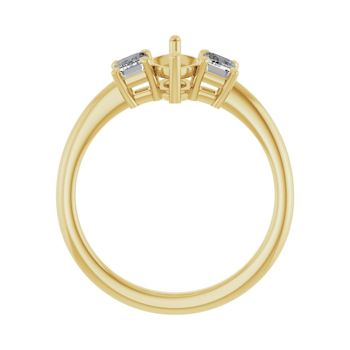 14K Yellow Gold 10x5 mm Marquise 3/4 CTW Lab-Grown Semi-Set Engagement Ring