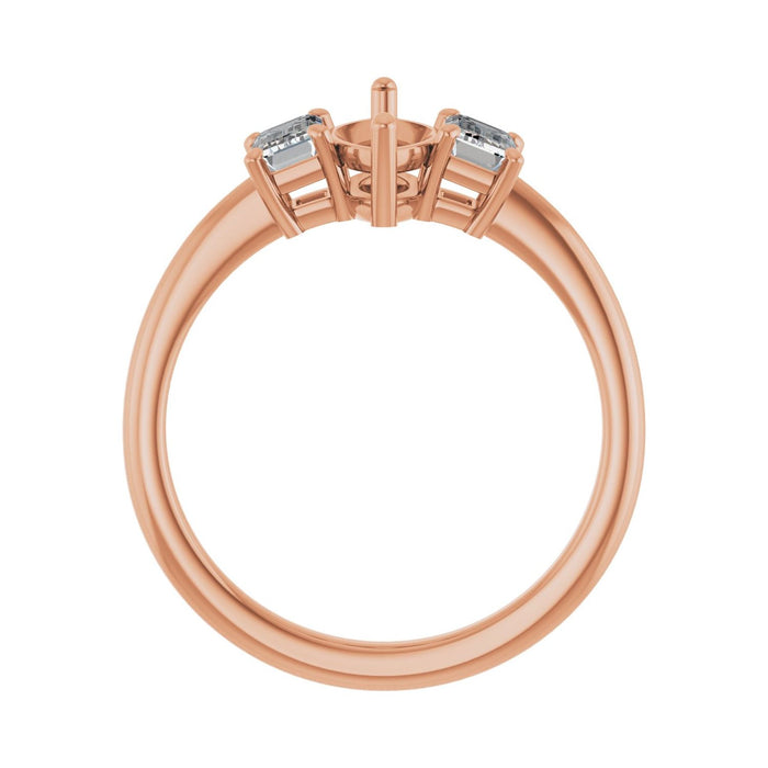 14K Rose Gold 10x5 mm Marquise 3/4 CTW Lab-Grown Semi-Set Engagement Ring