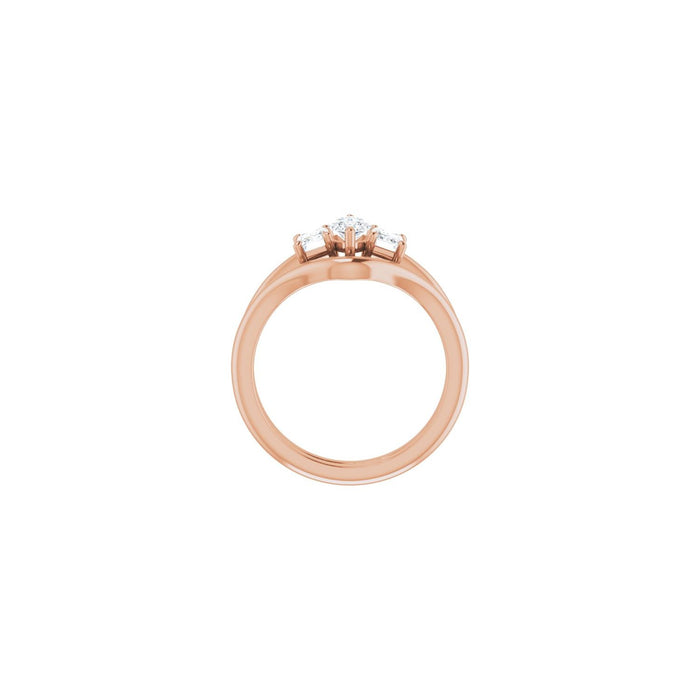 14K Rose Gold 8x4 mm Marquise 3/4 CTW Lab-Grown Semi-Set Engagement Ring