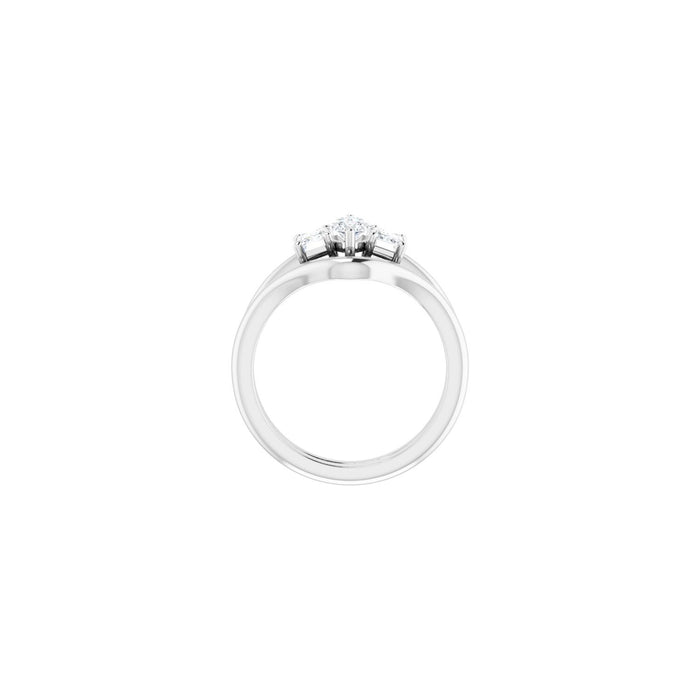 Platinum 8x4 mm Marquise 3/4 CTW Lab-Grown Semi-Set Engagement Ring