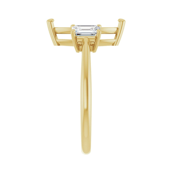 14K Yellow Gold 12x6 mm Marquise 3/4 CTW Lab-Grown Semi-Set Engagement Ring
