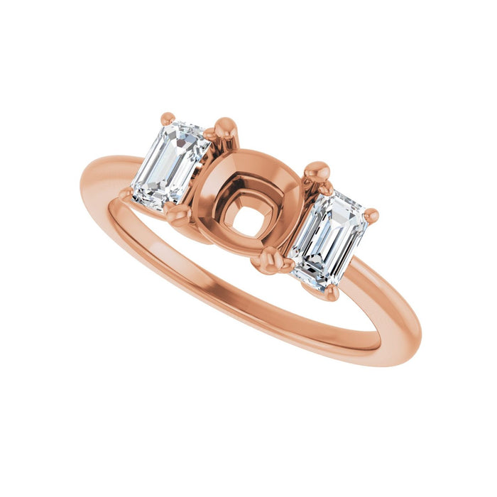 14K Rose Gold 6x6 mm Cushion 3/4 CTW Lab-Grown Semi-Set Engagement Ring