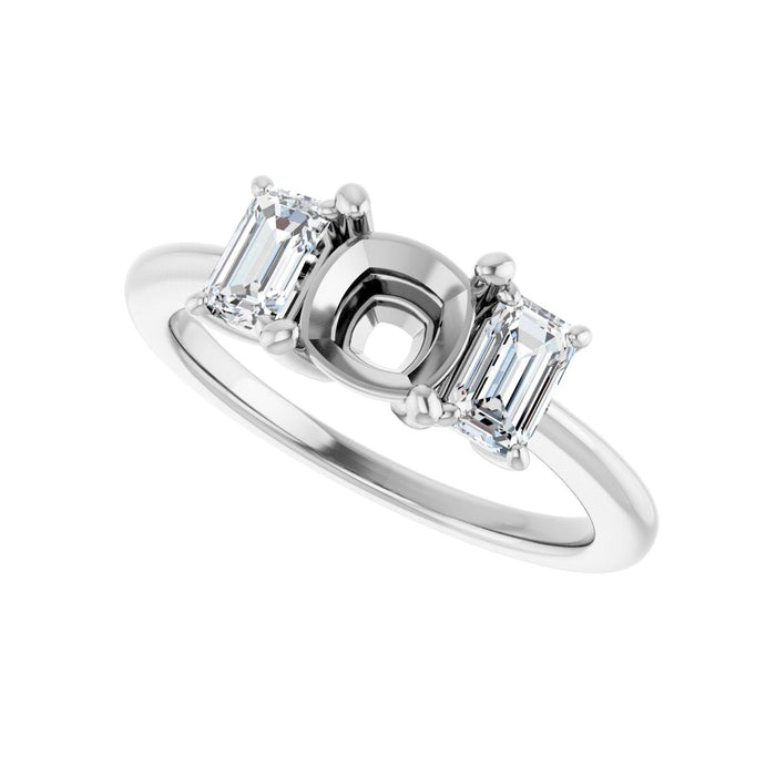 14K White Gold 6x6 mm Cushion 3/4 CTW Lab-Grown Semi-Set Engagement Ring
