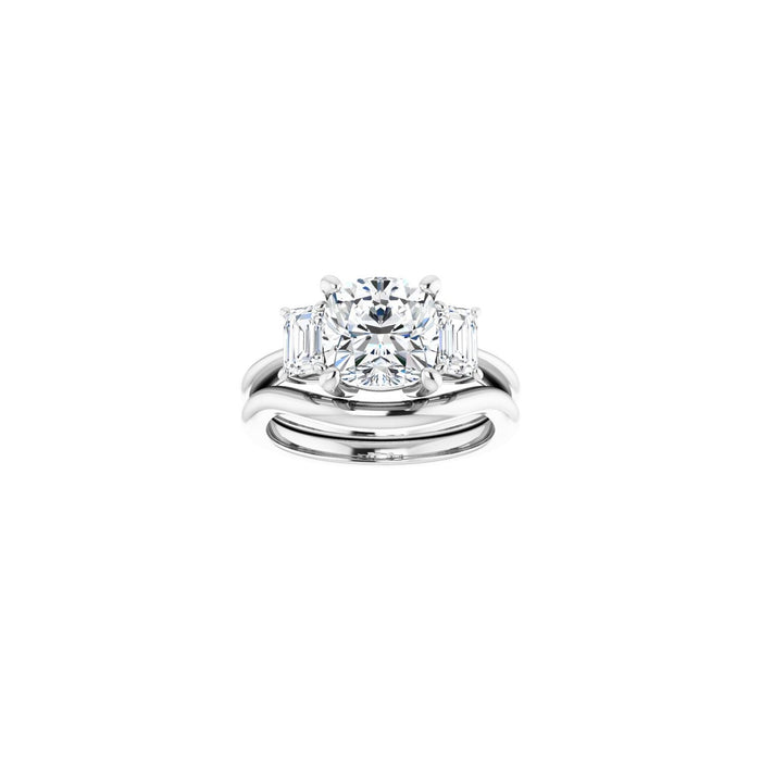Platinum 8x8 mm Cushion 3/4 CTW Lab-Grown Semi-Set Engagement Ring