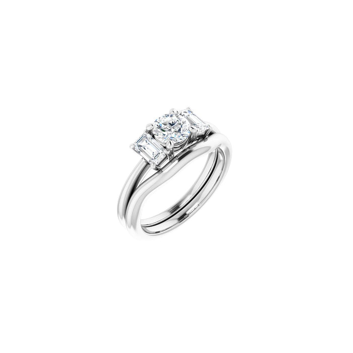 14K White Gold 5.5 mm Round 1 1/3 CTW Lab-Grown Semi-Set Engagement Ring