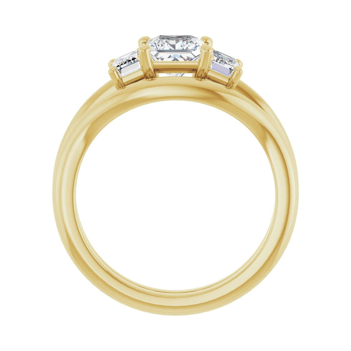 14K Yellow Gold 5x5 mm Square 3/4 CTW Lab-Grown Semi-Set Engagement Ring