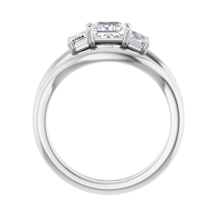 14K White Gold 5x5 mm Square 3/4 CTW Lab-Grown Semi-Set Engagement Ring